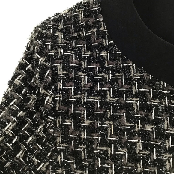 Peter Nygard Women’s Boucle Metallic Weave Blazer Career Black & Silver Size 10P - Picture 5 of 8